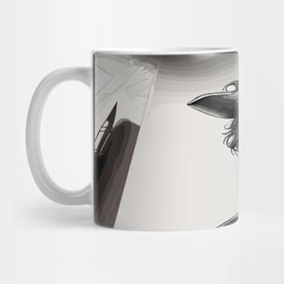 Pencil drawing. Male portrait Mug